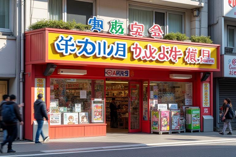 Exterior view of Tokyo Anime Heaven store in Akihabara, showcasing its colorful facade and welcoming entrance.
